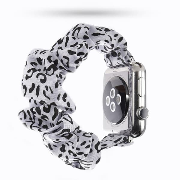 Apple Watch Series 5 44mm trasa mönster klockarmband - vit leopard Vit