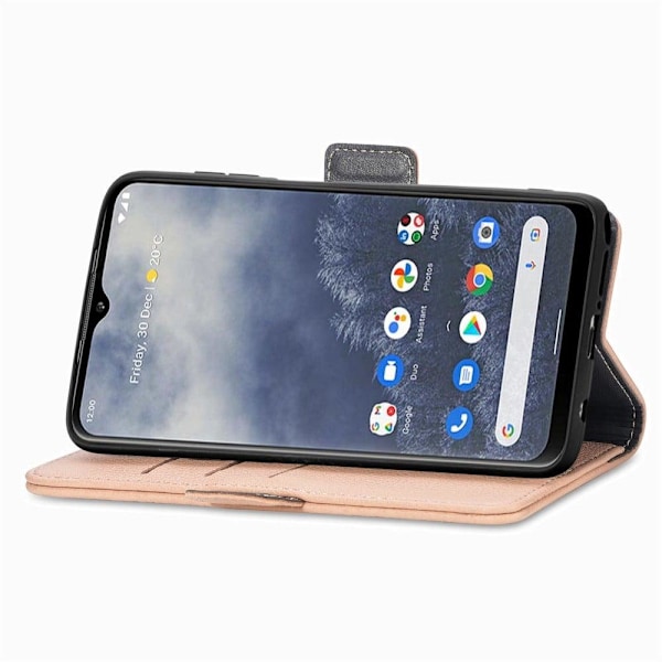 Glat og tyndt premium Nokia G60 læderetui - Khaki Brown