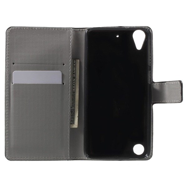 Holberg læder-etui til HTC Desire 530 med kortholder og stander - Paisley mønster Multicolor