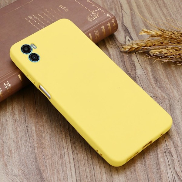 Matt Motorola Moto E22s skal av flytande silikon - Gul Gul