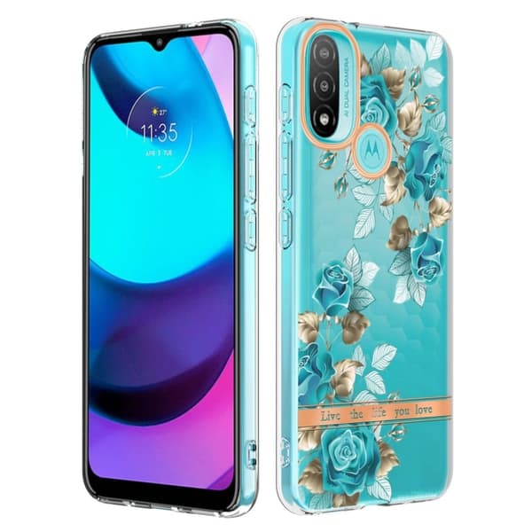 Supertunt och hållbart mjukfodral för Motorola Moto E30 / E20 / E40 - Blå Ros Blå