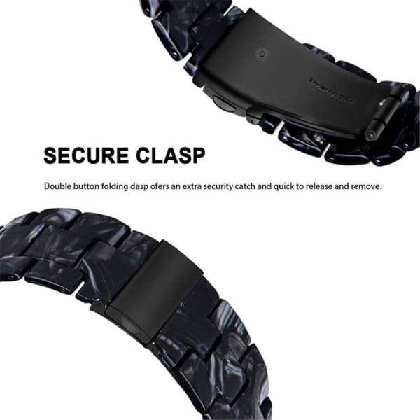 Samsung Galaxy Watch 4 Classic (46mm) / (42mm) klockarmband i coolt resin - Svarta Blommor Svart