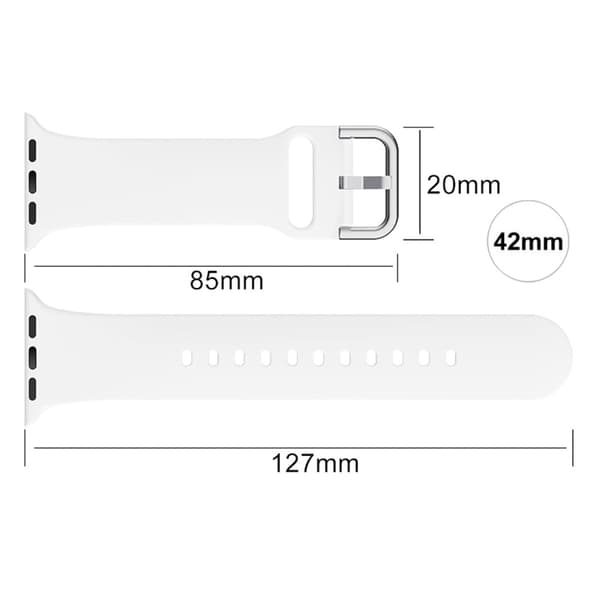 Apple Watch Series 8 (45 mm) enkel silikonrem - Hvit White