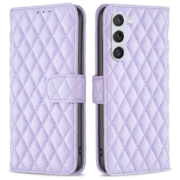 Rhombus mat Samsung Galaxy S23 flip etui - Lilla Purple