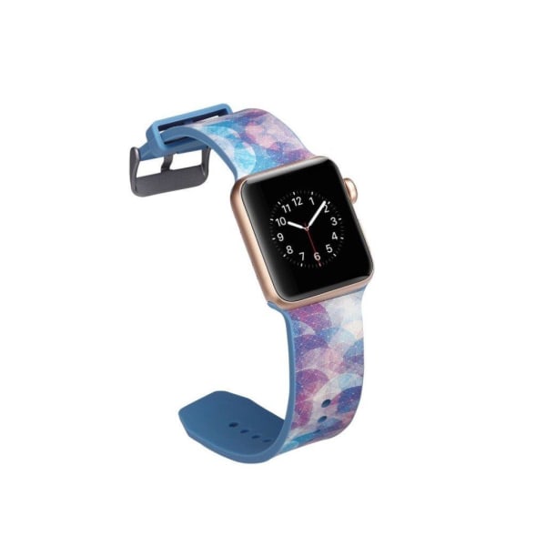 Apple Watch Series 5 44mm camouflage silikone Urrem - Blå og Lil Blue