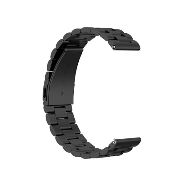 20 mm Universal skinnende rustfrit stål Urrem - Sort Black