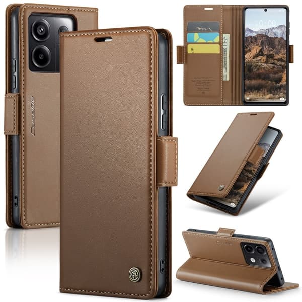 CaseMe Xiaomi Redmi Note 13 Pro / Xiaomi Poco X6 glatt etui - Brun Brown