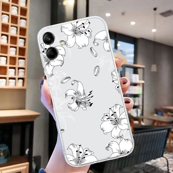 Imagine Samsung Galaxy A06 deksel - Line Hvit Blomst White