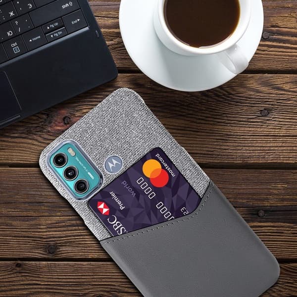 Bofink Motorola Moto G60 Card Deksel - Grå Silver grey