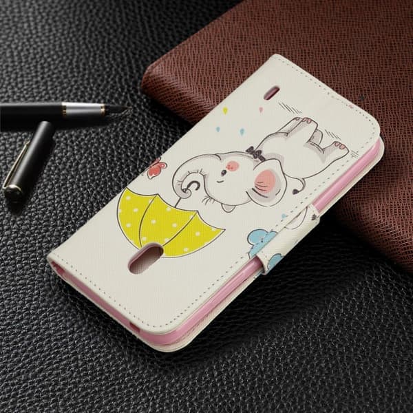 Wonderland Nokia 2.2 etui - Elefant og Paraply Multicolor