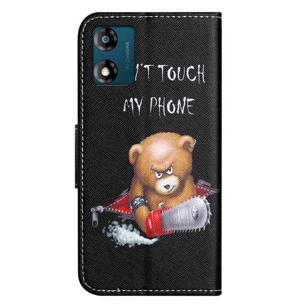 Wonderland Motorola Moto E13 Flip Etui - Bjørn Black