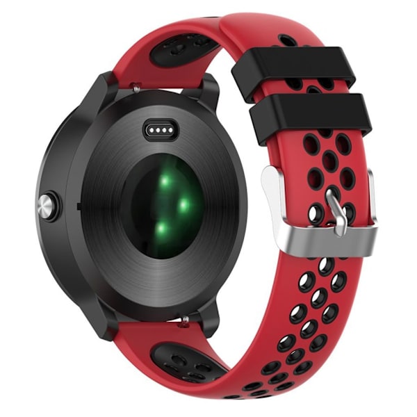 20 mm Garmin Vivoactive 3 klockarmband i silikon med dubbla färger - Röd / Svart Hål Röd