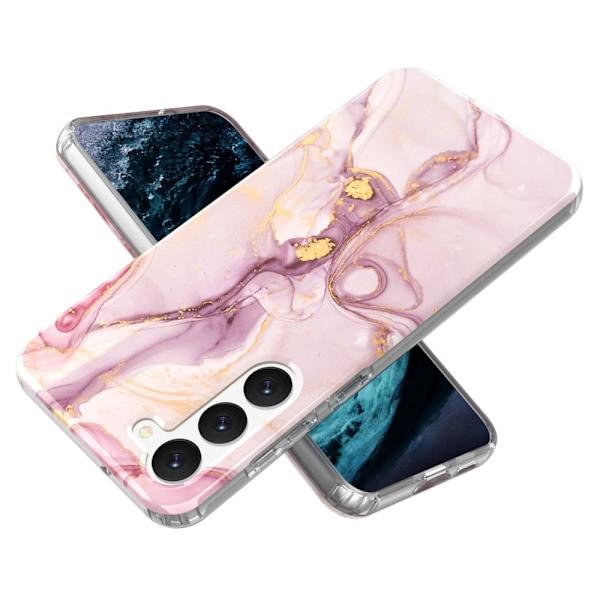 Marble Samsung Galaxy S23 Plus Etui - Rosa Pink