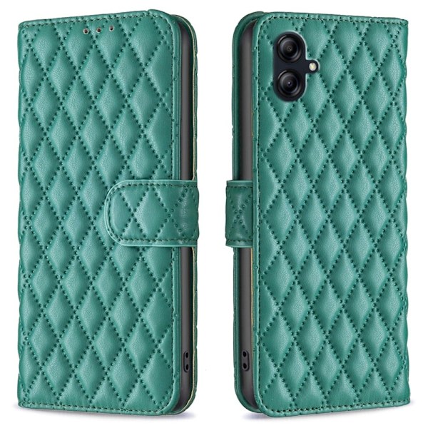 Matt Samsung Galaxy A04e fodral med rombmönster - Grön Grön