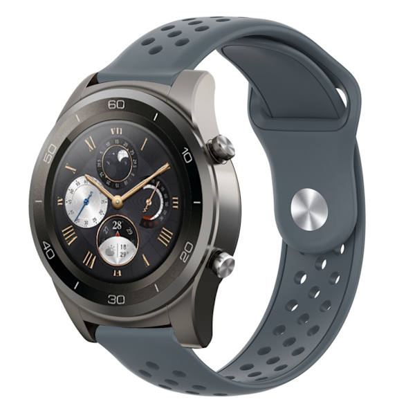 22mm Huawei Watch 2 Pro silikoninen kellonauha - Harmaa Silver grey
