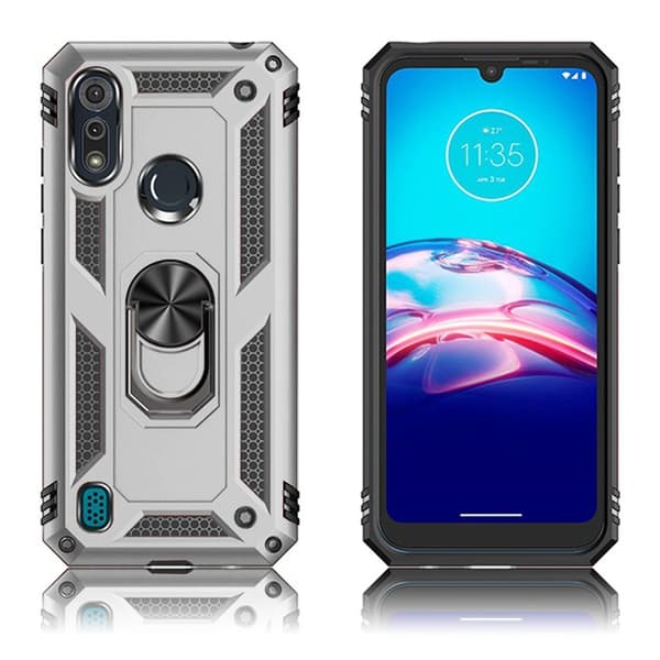 Bofink Combat Motorola Moto E6s (2020) kotelot - Hopea Silver grey