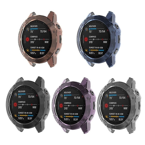 Coolt transparent fodral för Garmin Fenix 6 / 6 Pro Lila Svart