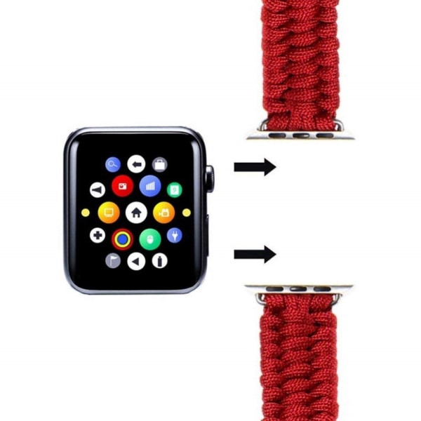 Apple Watch 42mm - 44mm klockarmband i nylon med unik stil - Röd Röd