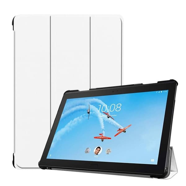 Lenovo Tab P10 stativ læder flip etui - Hvid White