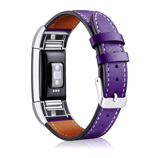 Fitbit Charge 2 Rem i ægte læder - Lilla Purple