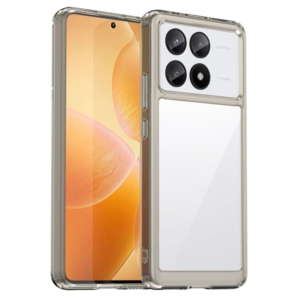 Xiaomi Redmi K70E / Xiaomi Poco X6 Pro smart akryl cover - Gennemsigtig Grå Silver grey