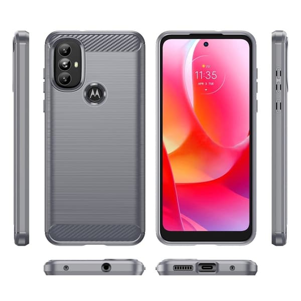 Carbon Flex Motorola Moto G Power (2022) skal - Silver/Grå Silvergrå