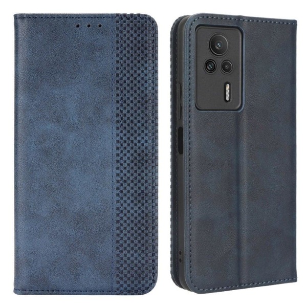 Bofink Vintage läder Xiaomi Redmi K60E fodral - Blå Blå