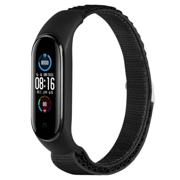 Xiaomi Mi Band 7 / 6 / 5 alpine loop nylon urrem - Sort Black