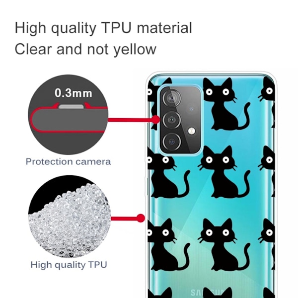Deco Samsung Galaxy A23 skal - Katter Svart