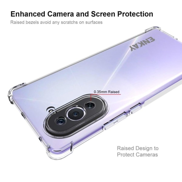 ENKAY genomskinligt droppsäkert fodral för Huawei nova 10 Transparent