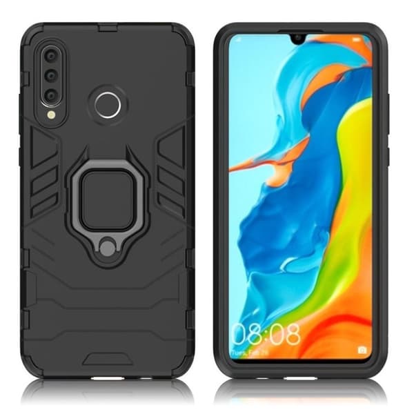 Huawei P30 Lite Fingerring Hybrid Etui - Svart Black