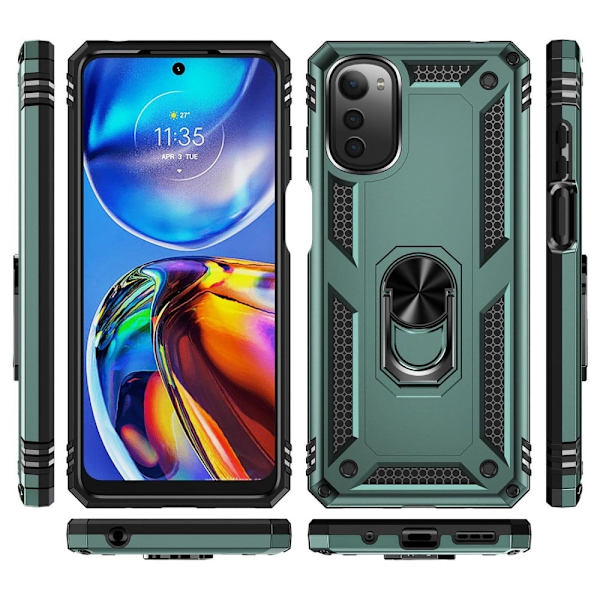 Bofink Combat Motorola Moto E32 Etui - Sortliggrøn Green
