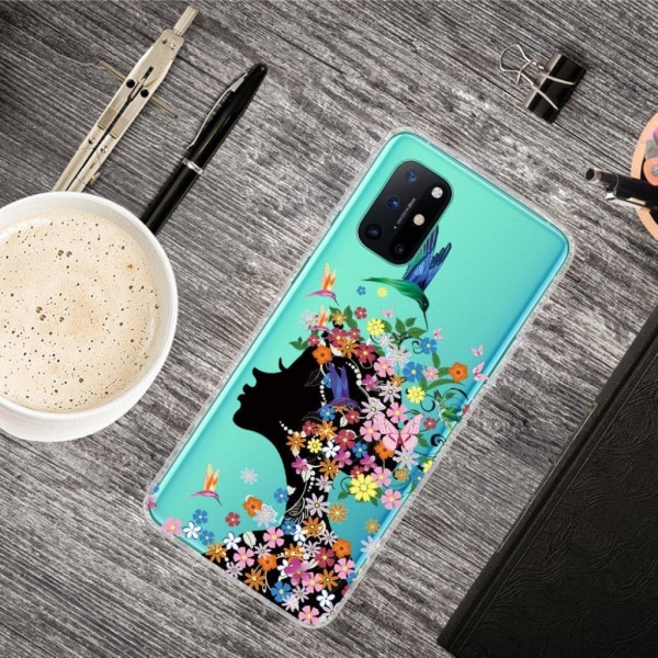 Christmas OnePlus 8T etui - blomstred pige Multicolor
