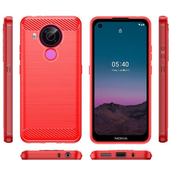Carbon Flex Nokia 5.4 skal - Röd Röd