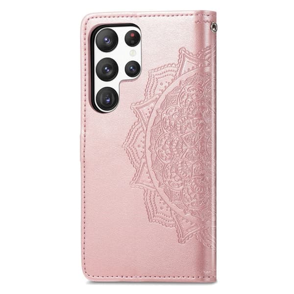 Mandala Samsung Galaxy S23 Ultra Flippetui - Rose Gull Pink