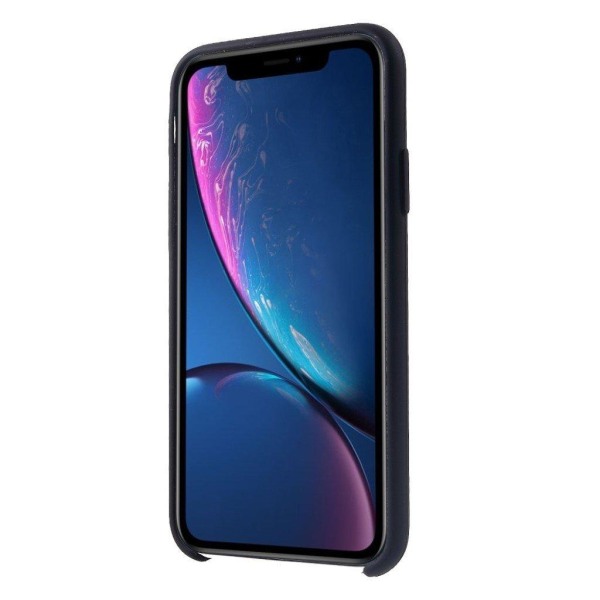 iPhone XS matta pintainen silkki silikooni muovinen suojakuori - Musta Black