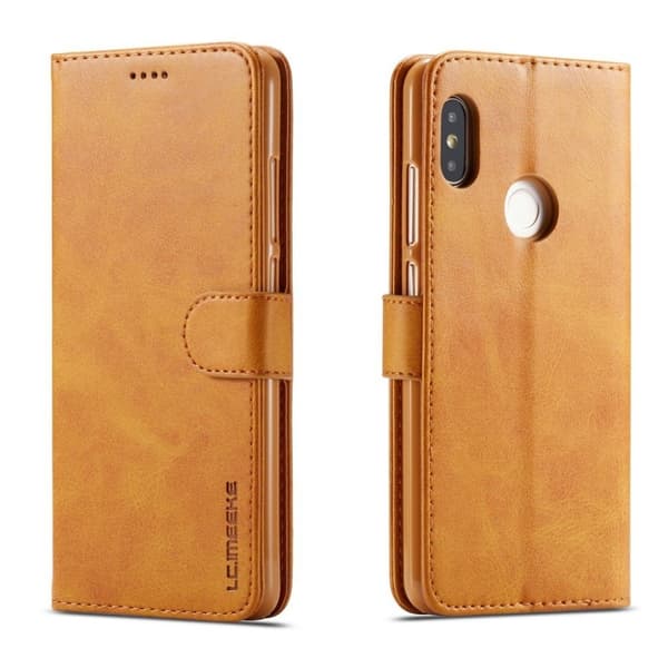 LC.IMEEKE Xiaomi Redmi Note 6 Pro nahkainen suojakotelo - Ruskea Brown