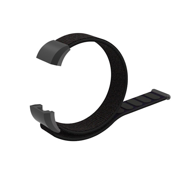 Fitbit Charge 2 erstatnings urrem i nylon med velkro lukkefunktion - Mat Sort Black