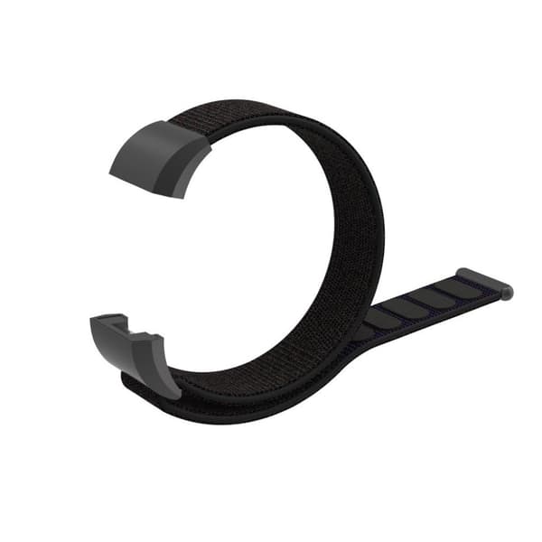 Fitbit Charge 2 klokkereim av nylon med borrelås - matt svart Black