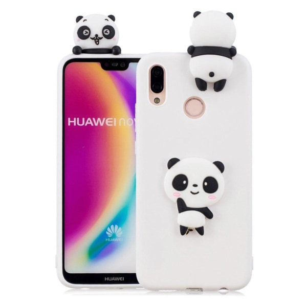 Cute 3D Huawei P20 Lite kuoret - Ujo Panda / Valkoinen White