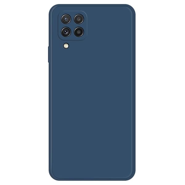 Avfasat gummerat droppskydd för Samsung Galaxy A22 4G - Mörkblå Blå
