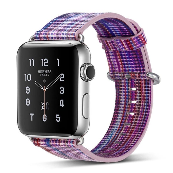 Apple Watch 38mm urrem i ægte læder - Style B Multicolor