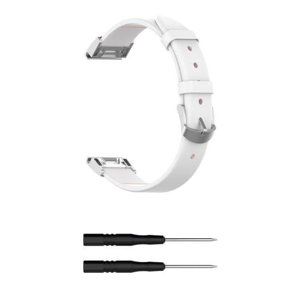 Garmin Fenix 5 / Forerunner 935 / Quatix 5 / Approach S60 klockband av läder - Vit Vit