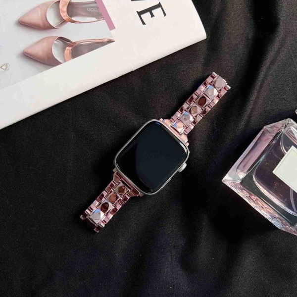 Apple Watch Series 8 (45mm) acrylic triple bead watch strap - Pi Pink