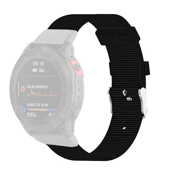20 mm klockarmband i canvas för Garmin-klocka med verktyg - Svart Svart