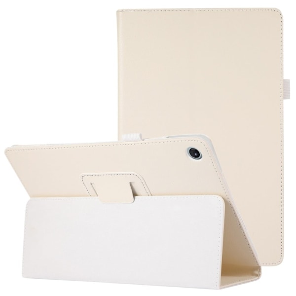 Foldbart etui med Lichi-tekstur til Lenovo Tab M10 Plus (Gen 3) - Hvid White