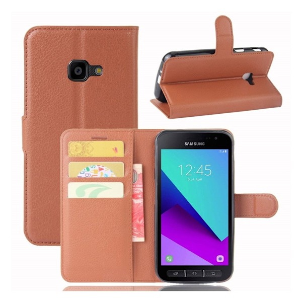 Samsung Xcover 4 trendikäs nahkakotelo - Ruskea Brown