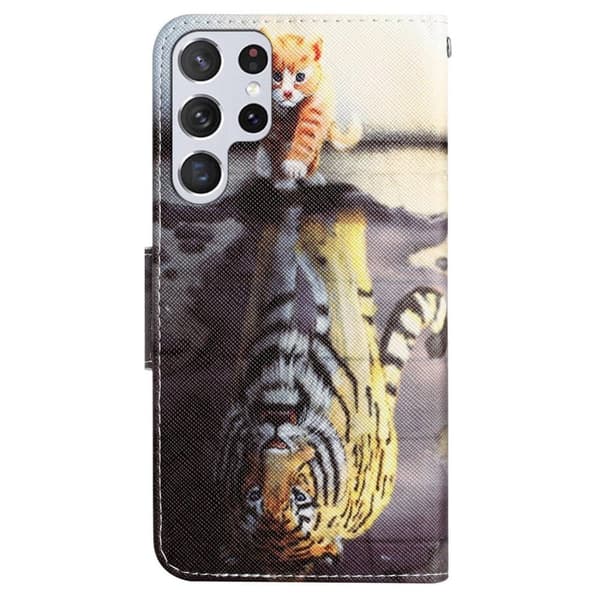 Wonderland Samsung Galaxy S22 Ultra Flippetui - Tiger Multicolor