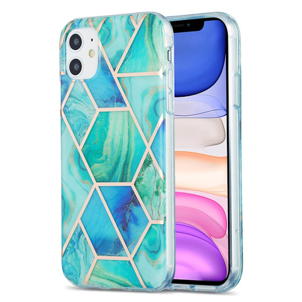 Marble design iPhone 11 kotelot - Vihreä / Sininen Green