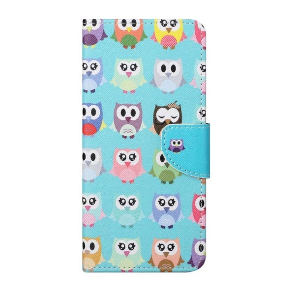 Wonderland iPhone 13 flip etui - Søde Ugler Multicolor